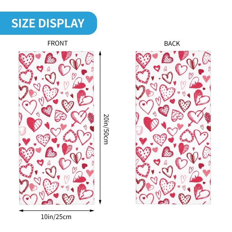 Rosa-rote Herz-Bandana-Halswär – Neck Gaiter Face Cover Bewertung und Preis