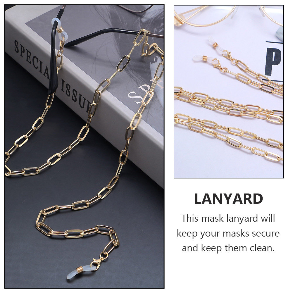 Metallgoldene Büroklammer-Bril – Mask Chain Holder Bewertung und Preis